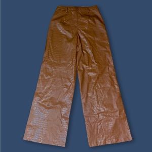 PLT Faux Leather Croc Pants